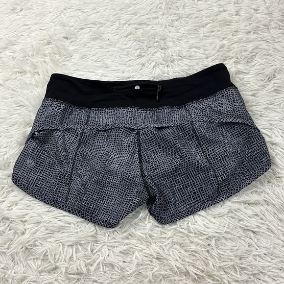🔥$SALE$🔥 Lululemon Run: Speed Short *4-way Stretch Dottie Eyelet White Black - Picture 4 of 5